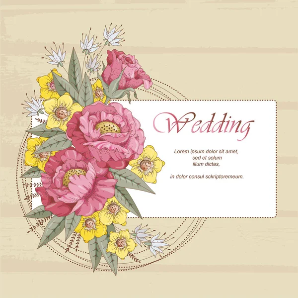 Greeting Card Abstract Flowers Can Used Invitation Card Wedding Birthday — Stock Vector