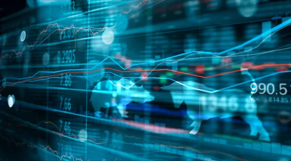 Finansiella aktiemarknaden siffror och Forex Trading Graph, Business — Stockfoto