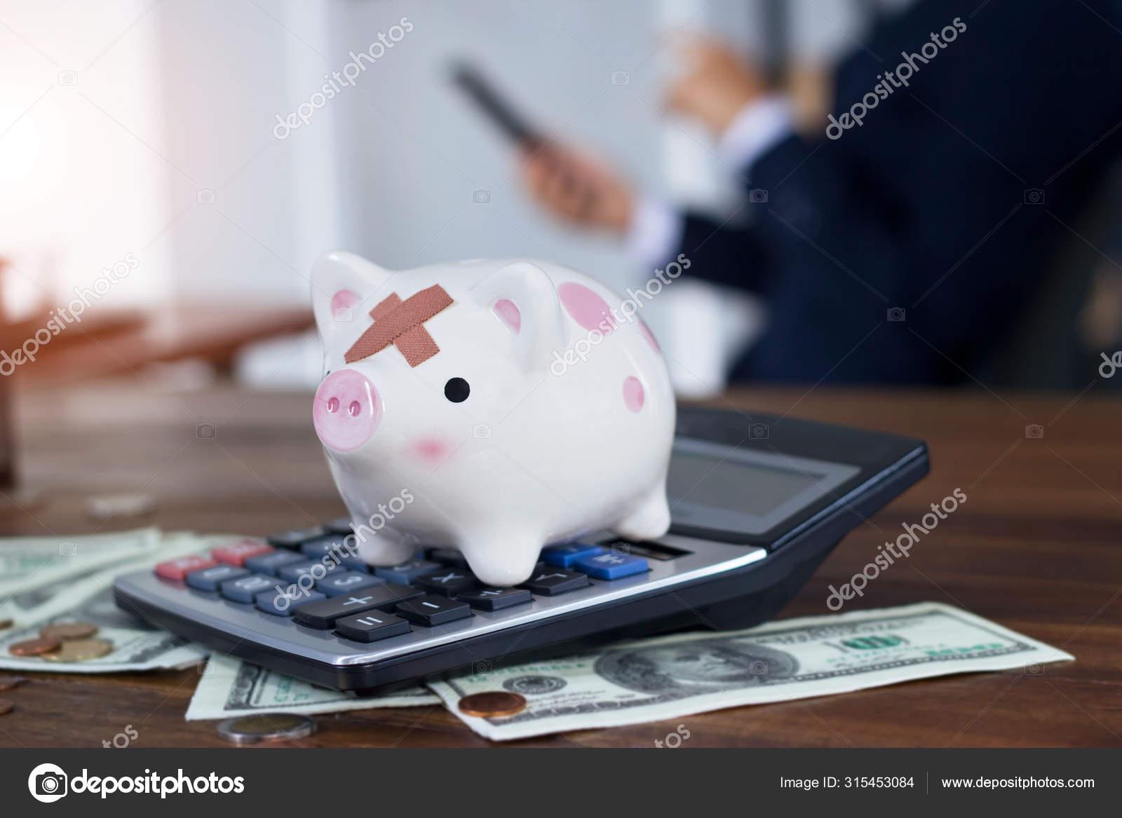 standing piggy bank