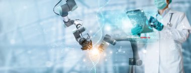 Tıp doktoru ve robotik araştırma ve analiz, Coronavirus veya covid-19 testlerinin teşhisi laboratuvarda sanal ekran, hastalık salgınlarının engellenmesi ve tıbbi teknolojiyle sonuçlandı..