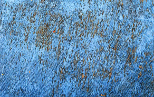 Texture Bois Peint Bleu Rayé Temps Pluvieux Vieux — Photo