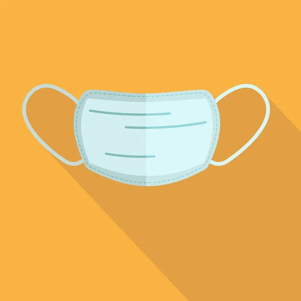 Tıbbî maske düz simgesi, renkli gölgesi var. Roman Coronavirus koruması. Tıp üniformasının bir parçası. Vektör çizimi. Web siteleri, posterler, broşürler ve broşürler için izole tasarım ögesi