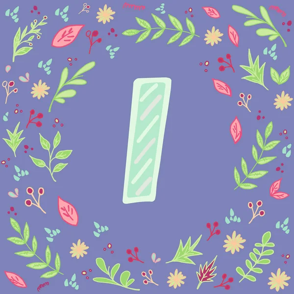 Mektup yazıyorum. Çizgili el yazısıyla yazılmış İngilizce mektup. Etrafında çiçek demeti var. Yapraklı, böğürtlenli ve çiçekli desen. Hoş bir kart şablonu. El çizimi tasarım ögesi. Vektör çizimi. Moda renkleri.