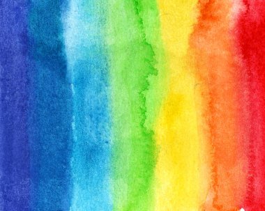 Suluboya lgbt bayrağı. Gökkuşaklı Raster çizimi. El çizimi resim.