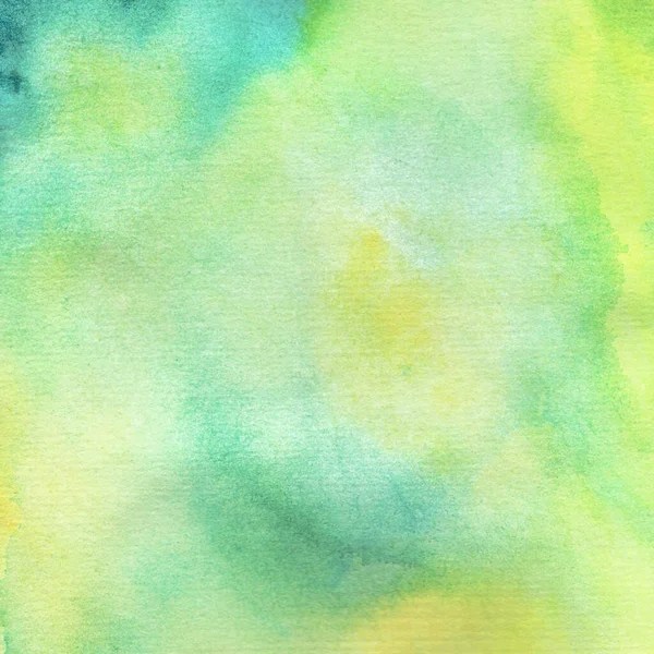 Fundo Aquarela Nas Cores Verde Amarelo Azul Raster Ilustração Abstrata — Fotografia de Stock