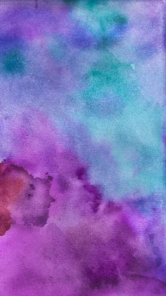 Акварельний Фон Синього Фіолетового Фіолетового Бірюзового Рожевого Кольорів Растрова Абстрактна — стокове фото