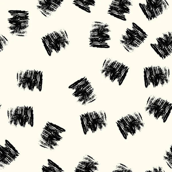 Siyah elle çizilmiş fırça darbeleriyle soyut, pürüzsüz desen. Spiral kompozisyon. Beyaz arka plan. Vektör dokusu. Paket kağıdı için resim.