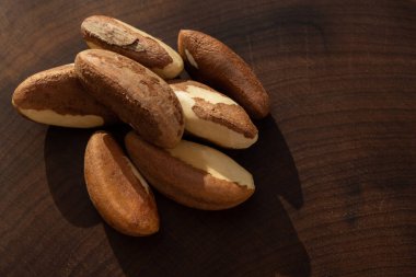 Para 'dan gelen kestaneler, ayrıca Brezilya fındığı olarak da bilinir (Portekizce: Castanha do Para veya Castanha do Brasil), Para, Brezilya, Amazon yağmur ormanları, yazmak için alan.