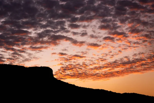 Pedra Branca Bairro Palhoca Brasil Com Silhueta Colina Céu Pôr — Fotografia de Stock