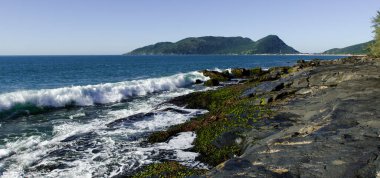 Plaj Morro das Pedras, Florianopolis Adası, Brezilya, adanın güneyi.