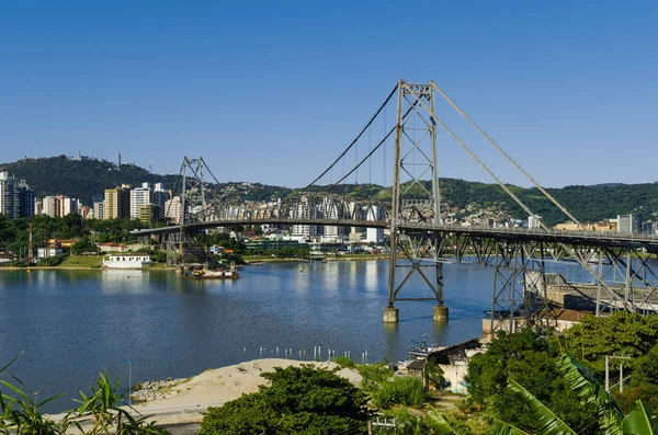 Hercilio Luz Bridge Κάρτα Της Πολιτείας Της Santa Catarina Χαλύβδινη — Φωτογραφία Αρχείου