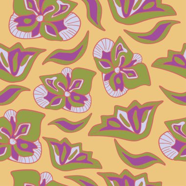 Tasarım için soyut çiçekler, botanik el çizimleri. Vektör organik motif kusursuz desen.