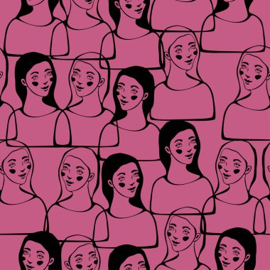 Kadın yüzlü, kusursuz bir şekil. Uluslararası Kadınlar Günü Konsepti.