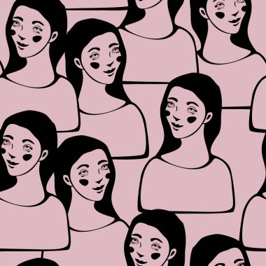 Kadın yüzlü, kusursuz bir şekil. Uluslararası Kadınlar Günü Konsepti.