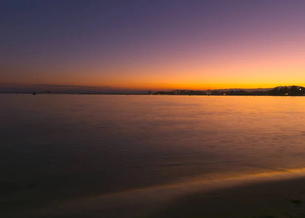 Pôr Sol Vista Praia Rosas Costa Brava — Fotografia de Stock