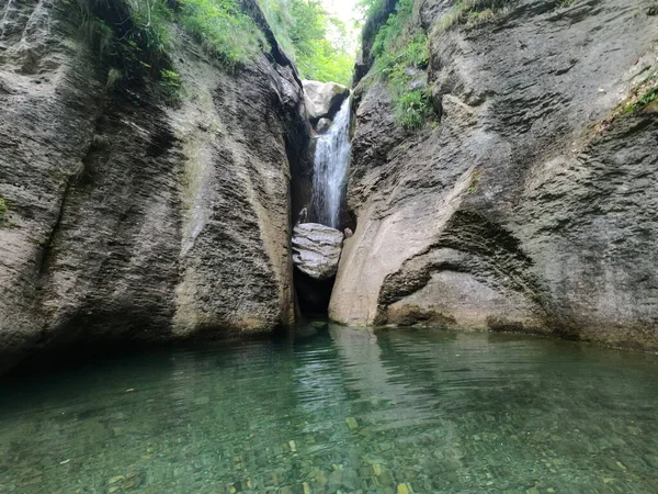 Little Waterfall Forest Belagua — Stock Photo, Image