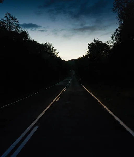 View Road Night Sunset — Stock Photo, Image