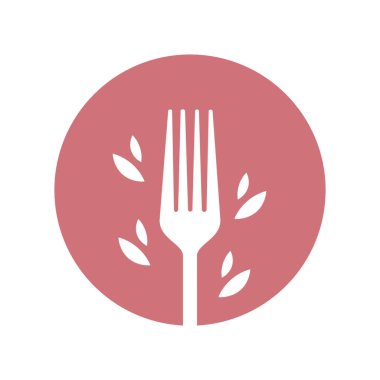 Çember yiyecek, çatal, sağlıklı beslenme, diyet logosu tasarımı