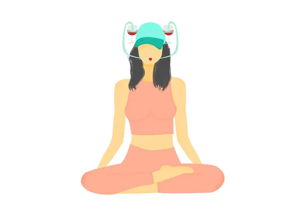 Yoga Del Vino Ilustración Postura Del Yoga — Vector de stock