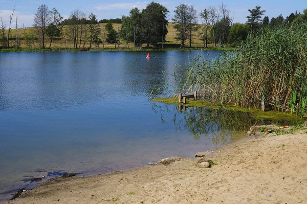Przyton Pologne Août 2020 Plage Dessus Lac — Photo