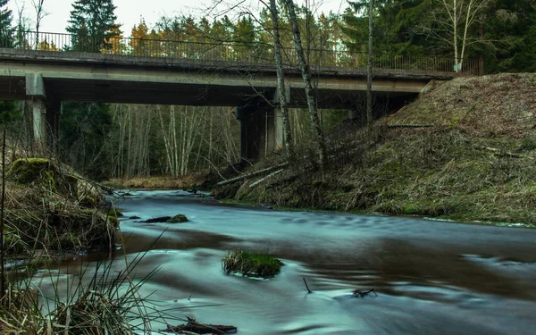 Kırsal köprü ve nehir manzarası