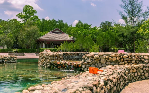 Yengeç kasabası, Tayland 28 Mart 2019 Khlong Thom doğal kaynak havuzu