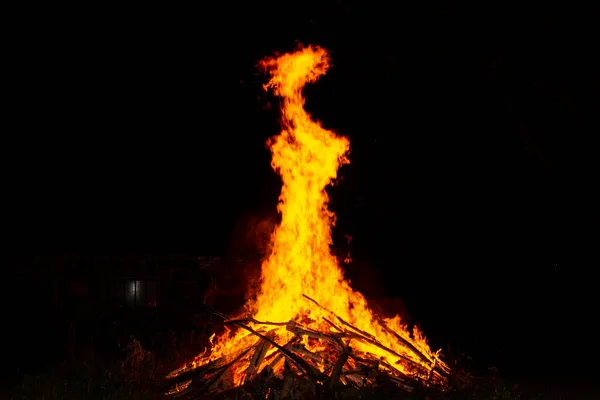 Fiesta Verano Símbolo Chimenea Tradicional Letonia Llamando Noche Ligo —  Fotos de Stock