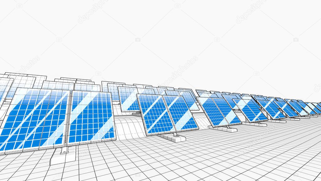 Solar Panels as Wireframe Models