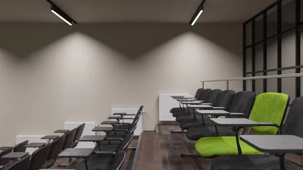 Indietro Righe All Interno Una Sala Conferenze Illuminata Rendering Colori — Foto Stock