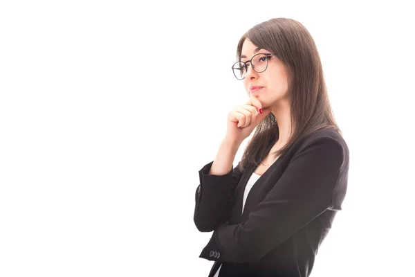 Confident Businesswoman Image Young Lady Holding Her Chin — Stock Photo, Image