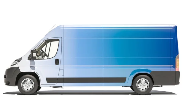 Delivery Van Varying Shades Blue — Stock Photo, Image