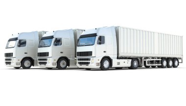 Isolated semi-trailer truck on white background clipart