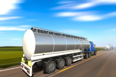 Renkli arkaplanı olan bir tanker