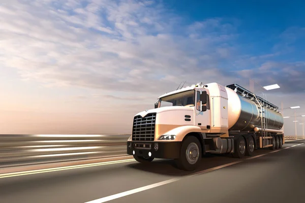 Şafakta Tanker 'in 3D görüntüsü yolda