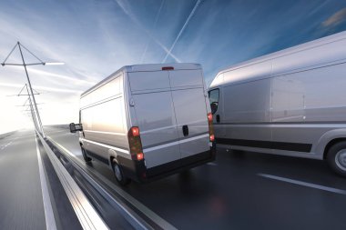 Şafakta yolda 3D jenerik minibüs tasarımı