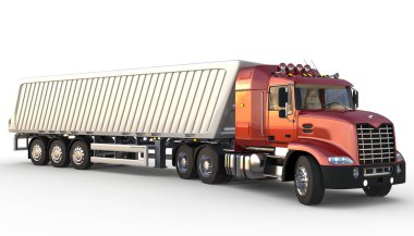 Beyaz arkaplandaki izole edilmiş yarı karavan görüntüleme aracı