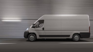 3B Tünelden Geçen Bir Minibüsün Yan Görünümü
