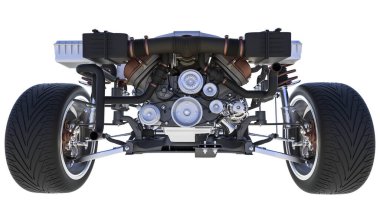 Arka planda araba motoru var, kapatın.