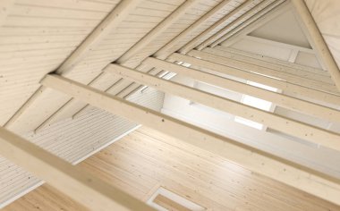 Merdiveni olan Boş Daire 3D görüntüleme