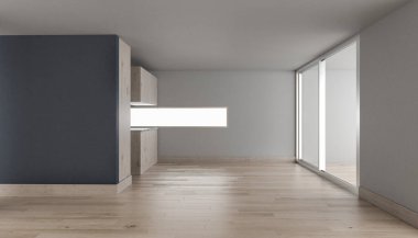 3D Kaydırma Kapılı Oda ve Balkon