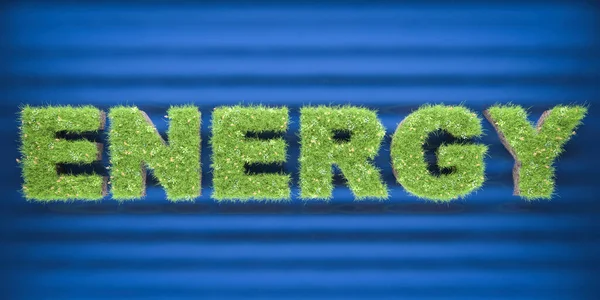 Weergave Van Enegy Tekst Met Gras Textuur — Stockfoto
