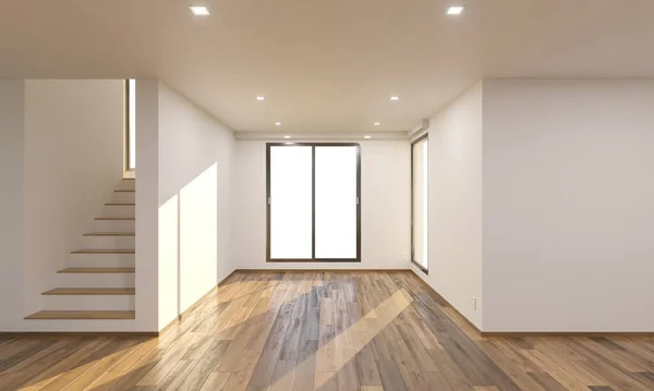 Habitación Vacía Junto Las Escaleras Iluminada Por Sol — Foto de Stock