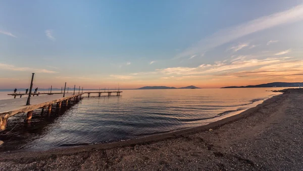 Tramonto Spiaggia Sullo Sfondo Della Natura — Foto Stock