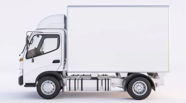 Wysokiej Rozdzielczości Box Truck Renderowania — Zdjęcie stockowe