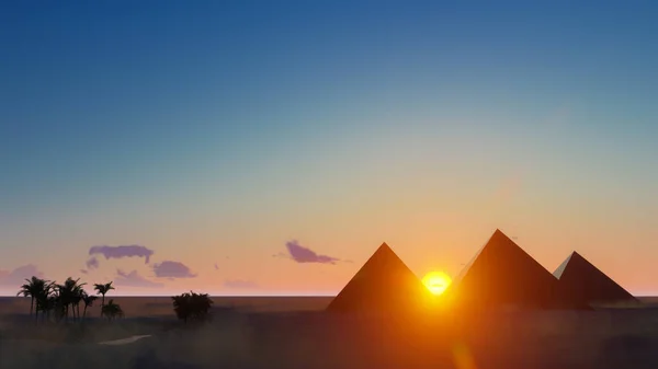 Pyramidal Solar Panels Desert Rendering — 스톡 사진