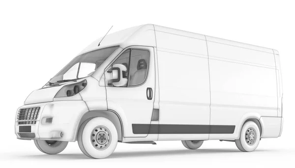 Camion Bianco Sfondo Grigio — Foto Stock