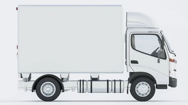 Wysokiej Rozdzielczości Box Truck Renderowania — Zdjęcie stockowe