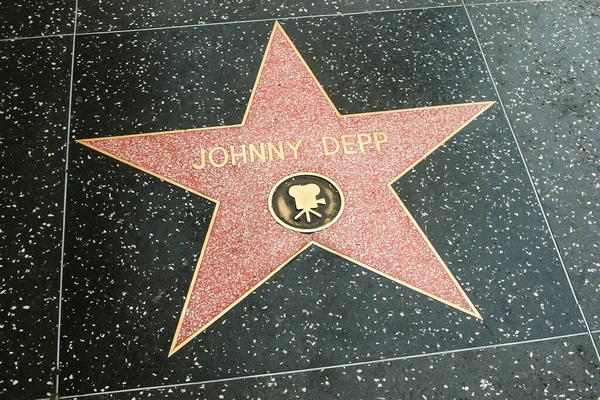 Stjärna Tillägnad Skådespelaren Johnny Depp Walk Fame Hollywood Walk Fame — Stockfoto