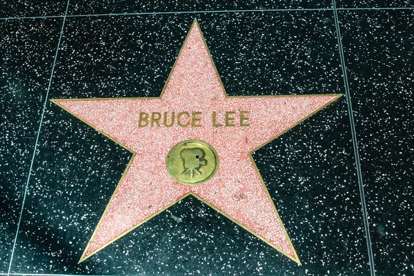 Estrela Dedicada Ator Bruce Lee Calçada Fama Hollywood Walk Fame — Fotografia de Stock