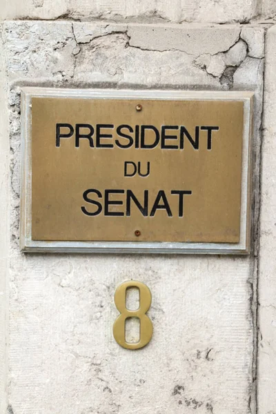 Brüksel 'de 8 rue de la Loi, Senato Başkanı' nın konuşması. Senato, Belçika Federal Meclisi 'nin üst meclisidir.